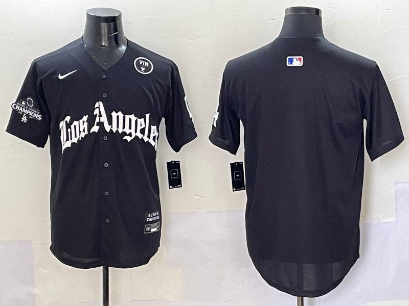 Men Los Angeles Dodgers Blank Black Five generations Joint Name 2025 Nike MLB Jersey style 44->los angeles dodgers->MLB Jersey